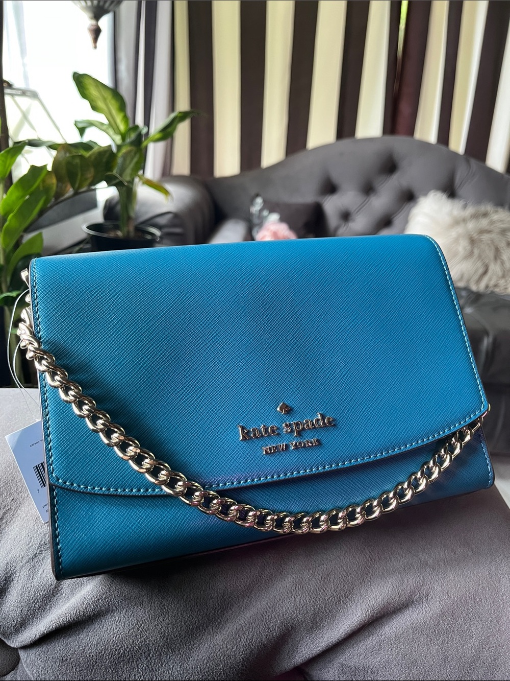 kate spade Teal Blue Chain Crossbody Bag